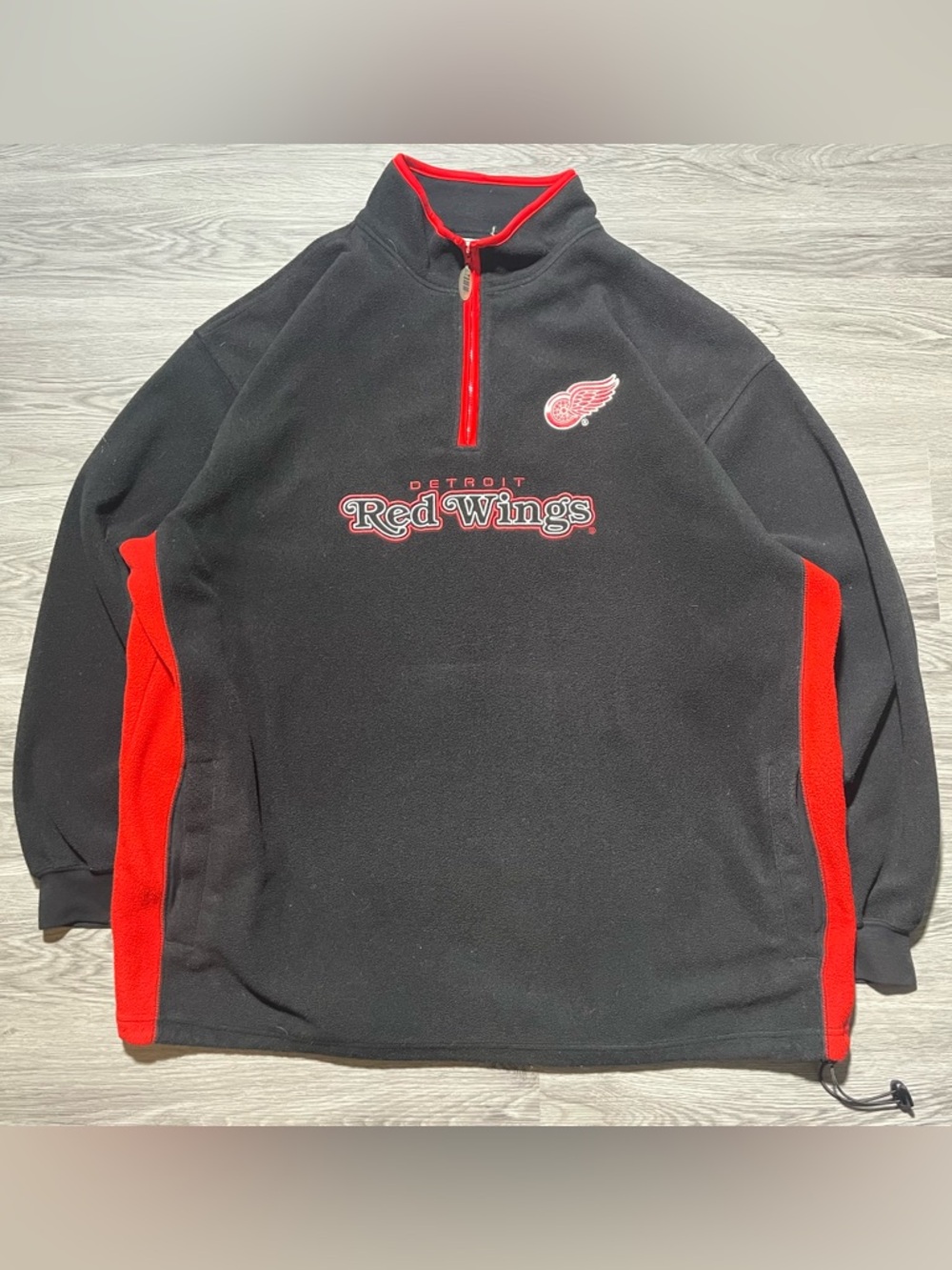 Y2K Lee SPORT Detroit Red Wings NHL hockey fleece sweater pullover quarter zip